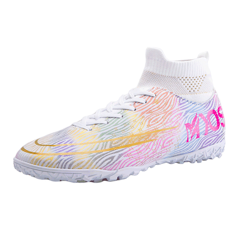 Transfronterizo zapatos de fútbol de uñas rotas de largo alto-Top Plus tamaño cómodo transpirable césped artificial suave absorción de choque moda hombres y mujeres de entrenamiento