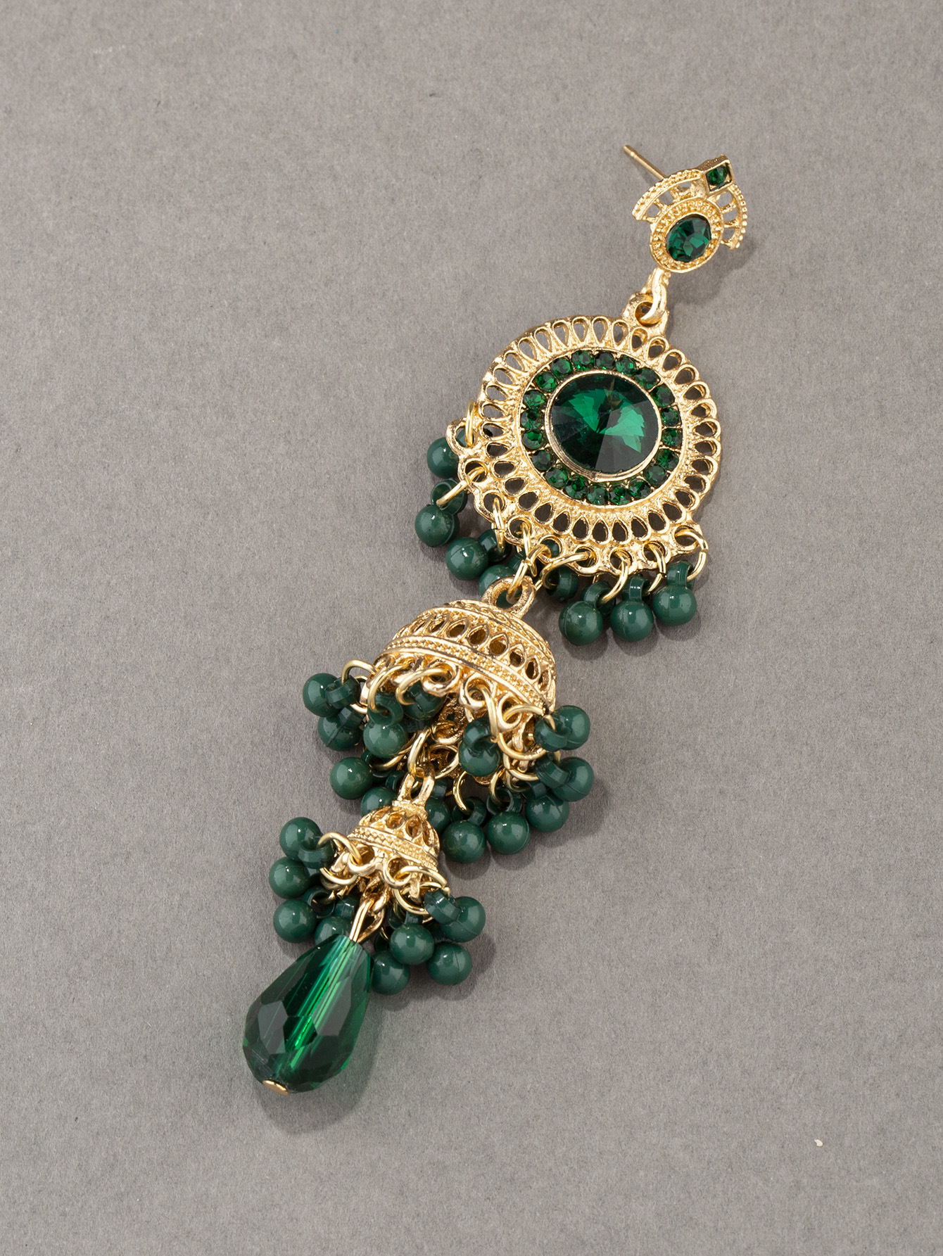 37g Weight Acrylic, Gem Inlay Material Drop Earrings Classification 1 Pair Quantity Daily, Street Occasion Alloy Material Round, Bell Pattern Women's Gender Pearl, Plating, Inlay Design Retro Style 1 Pair Retro Round Bell Pearl Plating Inlay Alloy Acrylic Gem Drop Earrings 3