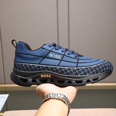 跨境爆款BOS英伦百搭真皮男士休闲鞋运动鞋透气厚底男鞋运动鞋