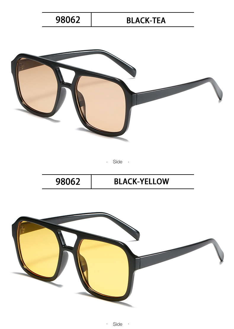 Vintage Style Solid Color Ac Square Full Frame Women's Sunglasses display picture 9