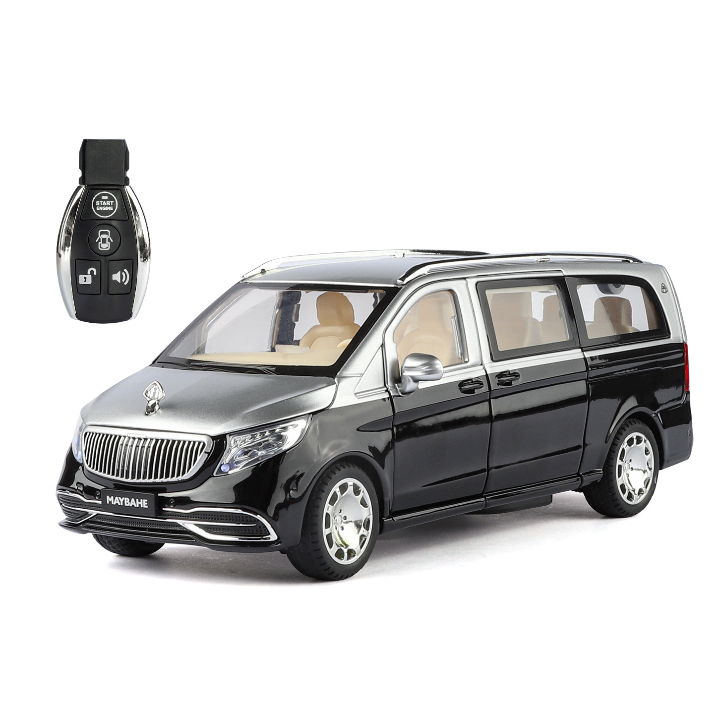 1: 24 control remoto eléctrico Maybach VS680 modelo de automóvil de aleación comercial retroalimentación amortiguador de control central montado