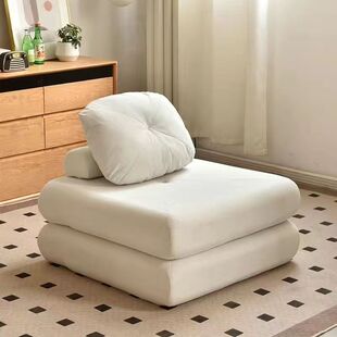 Cream Style Lazy Sofa Folding Dual-purpose Single Person Internet-famous Minimalist Tofu Block Sofa Bed Small Apartment Living Room Sofa