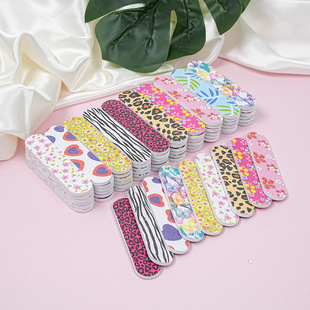 Mini Printed Nail File with Nail Art Pattern, Double-Sided Polishing Colorful Nail File cm