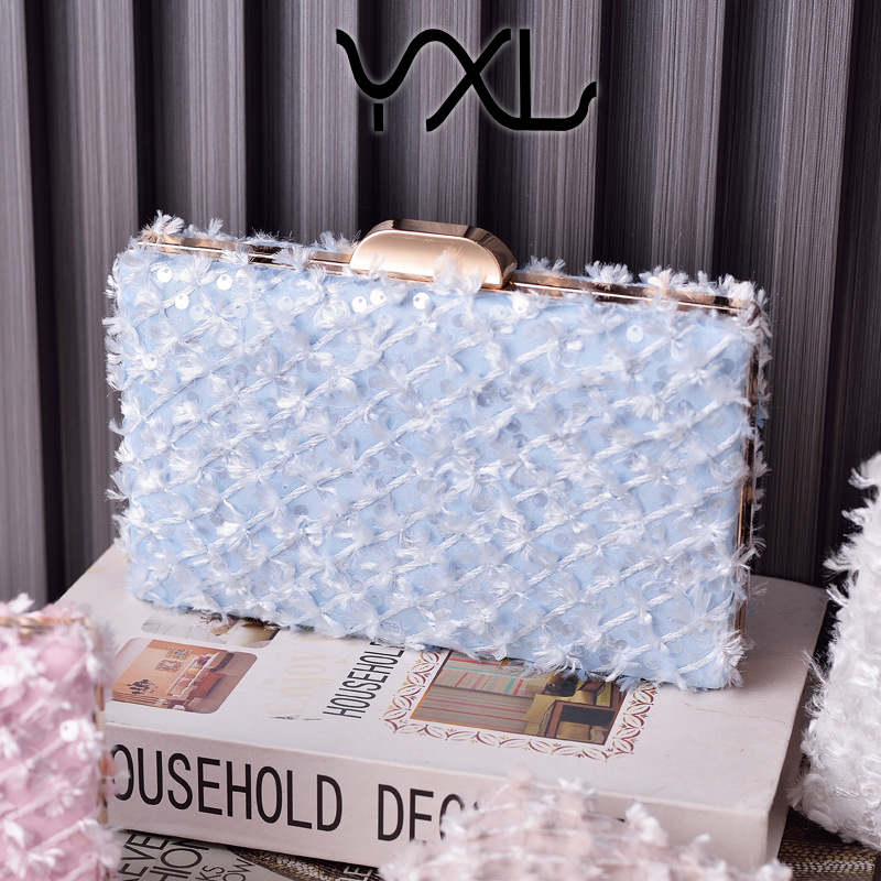 Nuevo bolso de cena de lentejuelas, bolso cheongsam retro de terciopelo, bolso de traje de alta gama de todo fósforo negro, fabricante de venta caliente transfronterizo