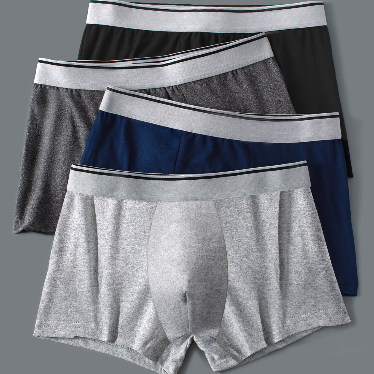 Men's Underwear, Men's Boxer Briefs, Seamless Youth Mid-Waist Trendy Version Printed Boxer Briefs Factory Wholesale Breathable