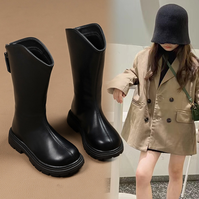 Girls Boots 2025 New Autumn and Winter Boots Kidsren's Boots Winter Girls Boots High-Top Plus Suede Boots