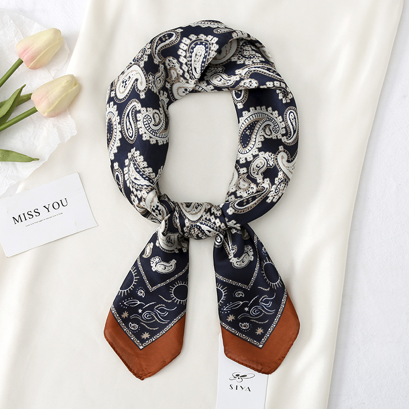 Women's Simple Style Classic Style Color Block Polyester Printing Silk Scarf display picture 7