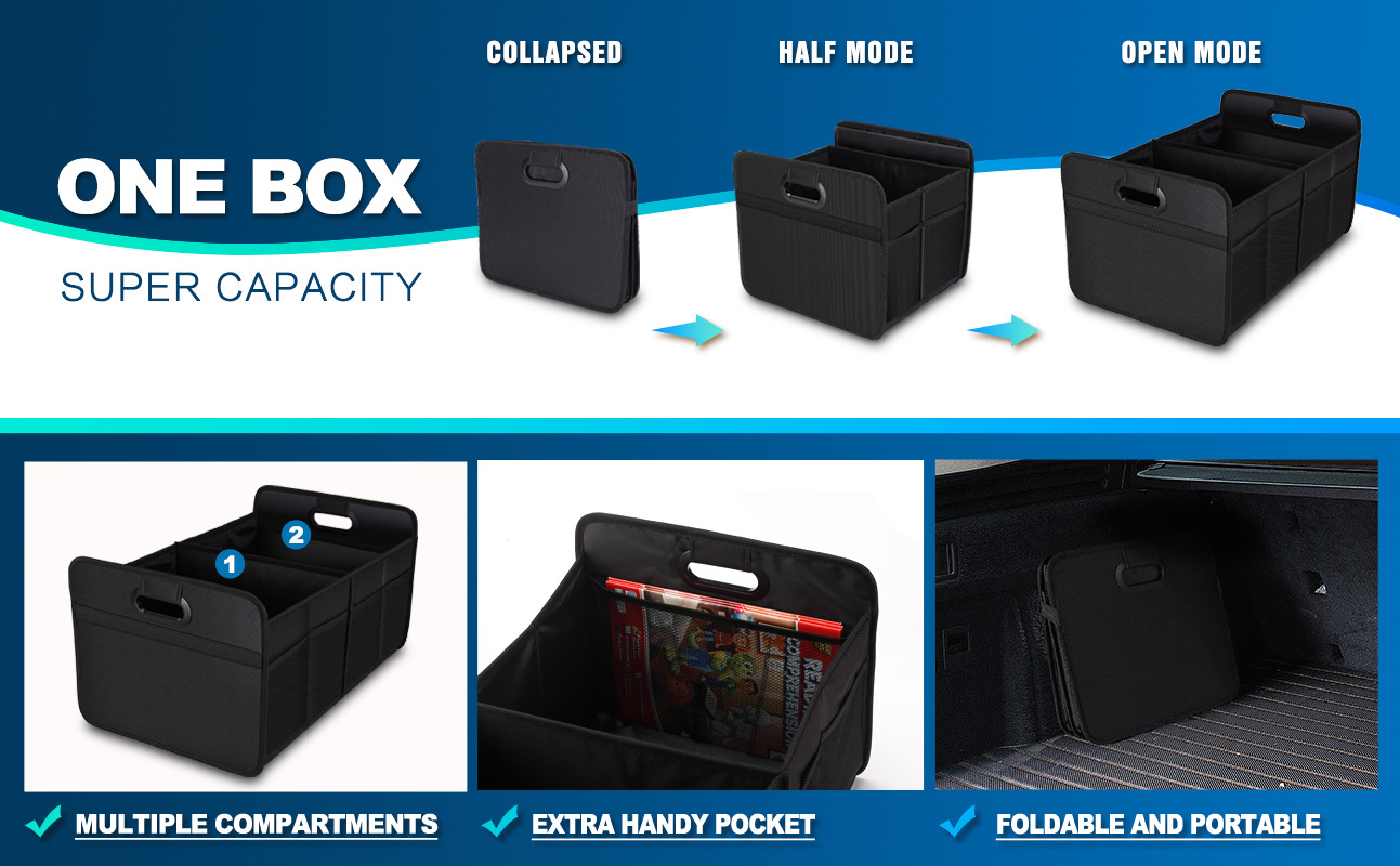 Cross-Border Popular Trunk Storage Box Large Capacity Car Trunk Car Multifunctional Storage Box Customization