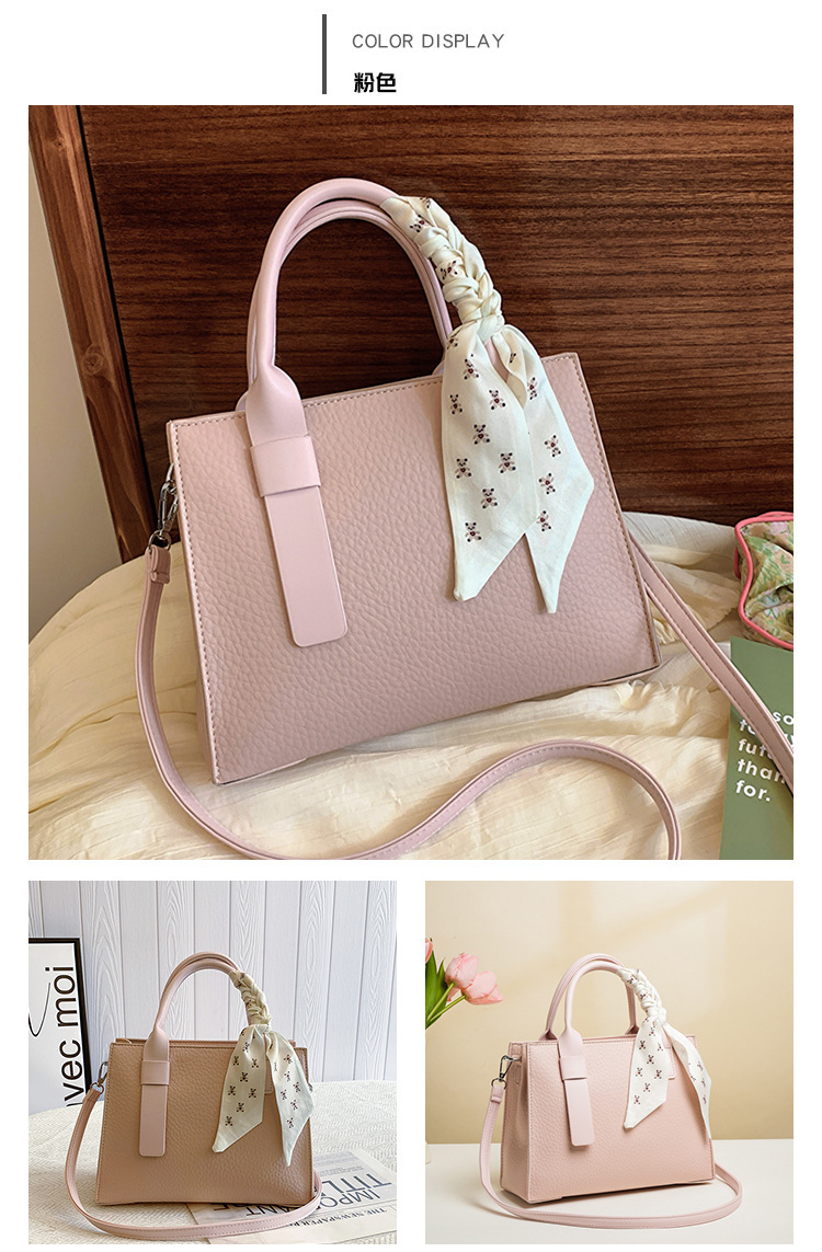 Women's Medium Pu Leather Solid Color Basic Vintage Style Zipper Crossbody Bag display picture 65