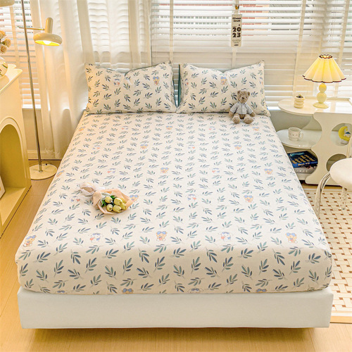 High-density printed 100% cotton bedspread, single piece memory foam protector, INSPure cotton bedspread mattress cover, twill weave