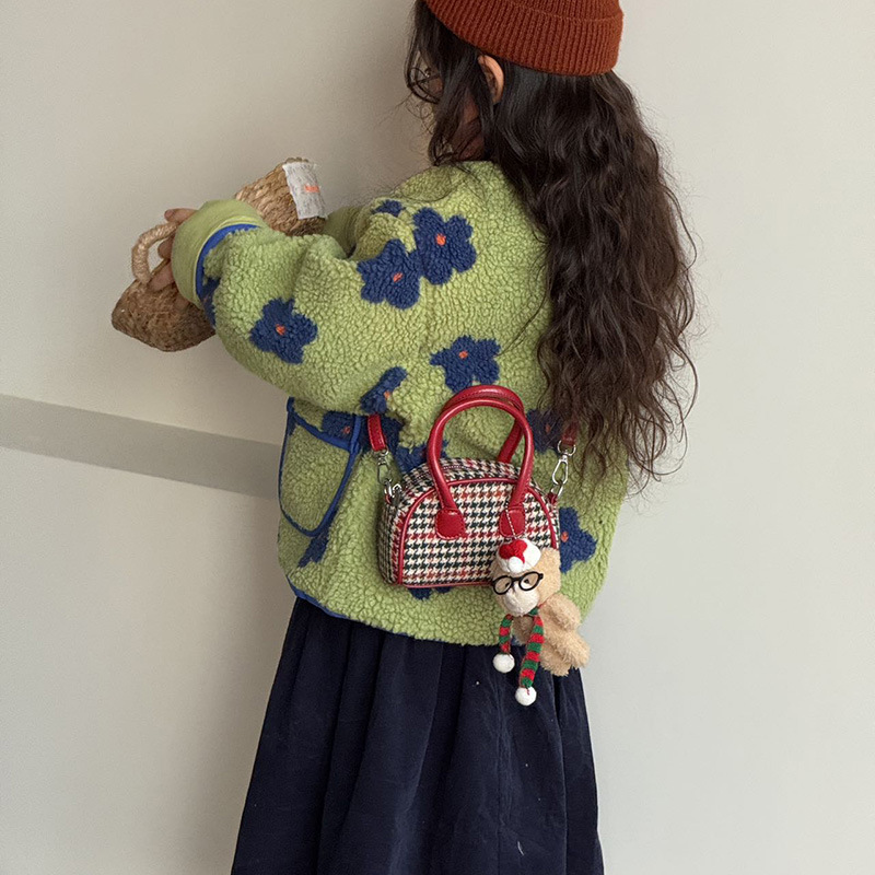 Moda coreana de mil pájaros bolsos de hombro de niñas, bolsos mini compactos para bebés, bolsos de cambio para niños lindos.