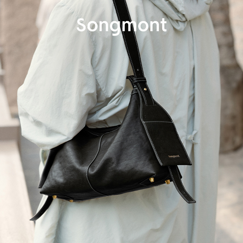 Songmont山下有松挂耳系列小号行囊hobo包植鞣真皮单肩斜挎软包|undefined