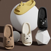 日式卡通小熊浴室拖鞋女夏季韩版踩屎感居家用塑料凉拖鞋防滑轻便