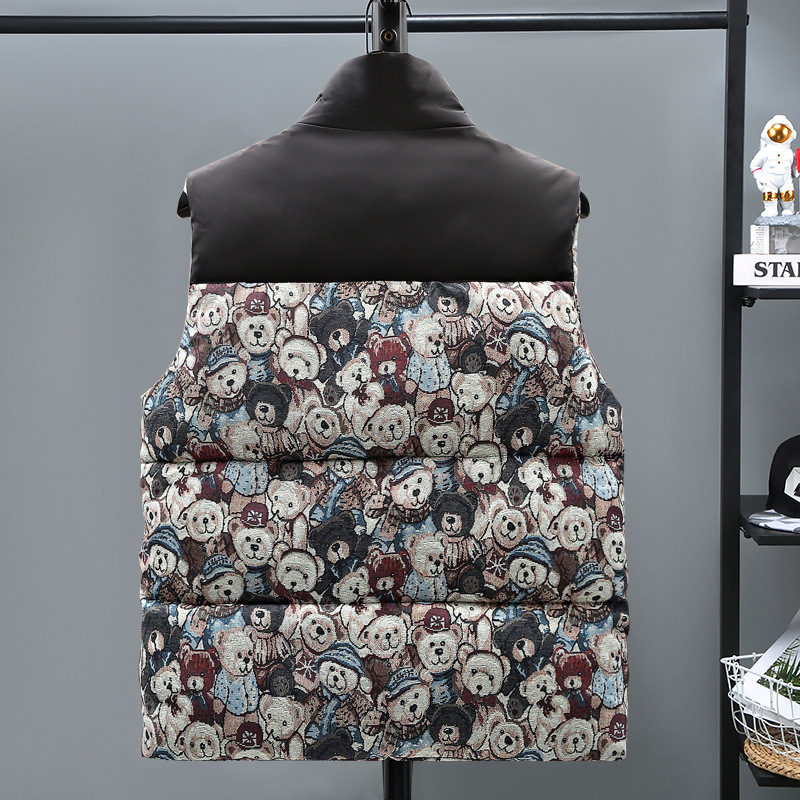 Ανδρικά Ρούχα Μοντέρνο φθινόπωρο και χειμώνα μεταξωτό βαμβακερό γιλέκο για άνδρες Κορεάτικο στυλ με λεπτό γιακά σε προσφορά, βαμβακερό γιλέκο, γιλέκο για άνδρες_voghion.com