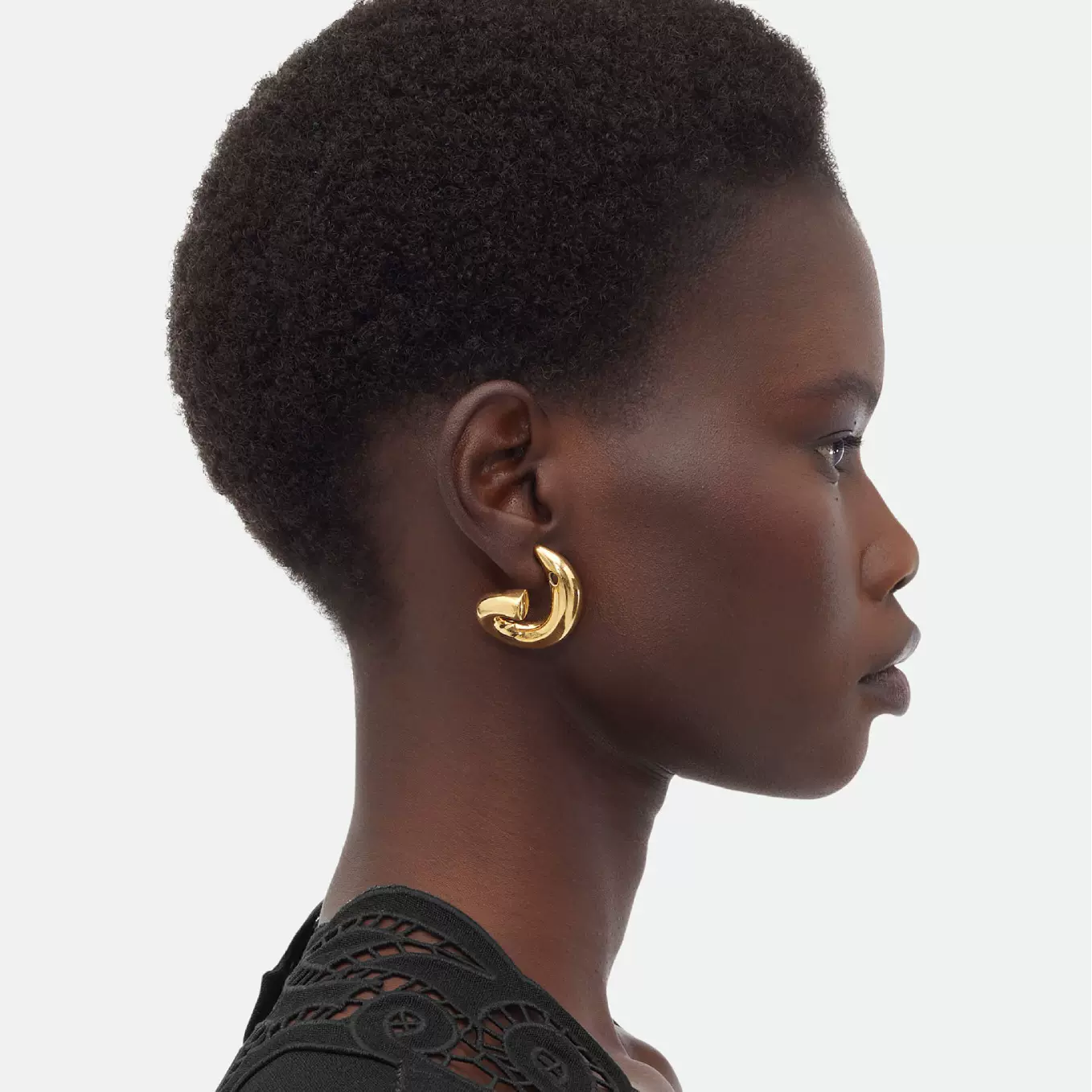 欧美时尚跨境高级不规则耳环真金耳饰光面金属耳环轻奢风扭转耳饰