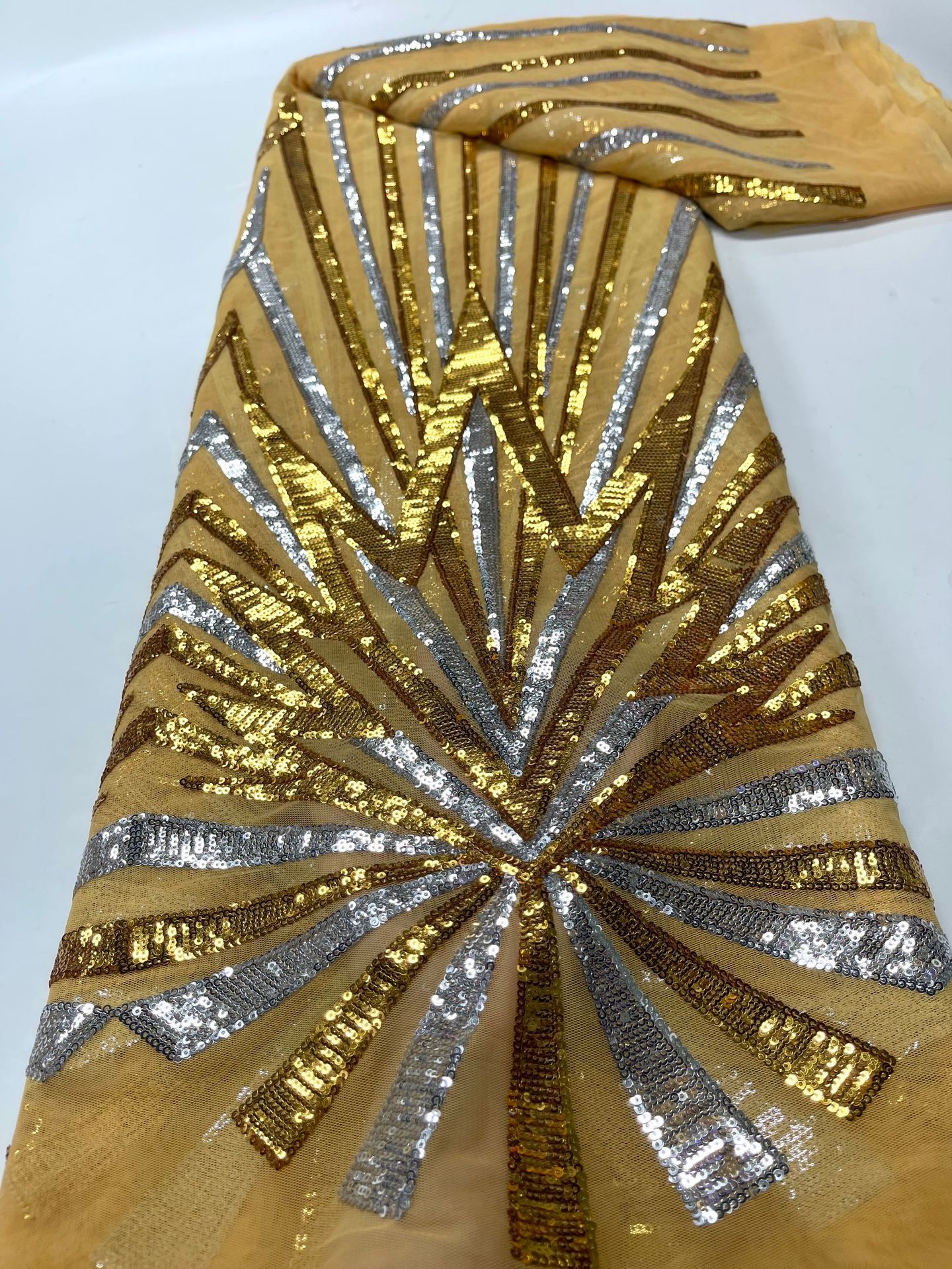 Tela de lentejuelas de estilo europeo y americano de alta gama elegante vestido de noche tela de encaje de boda de moda JX3568