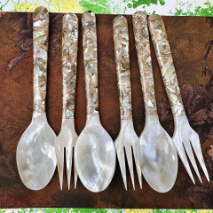 16cm ins风クリエイティブシェルスプーンレトロフォークスプーン食器コーヒースプーンデザートフォーク高颜値フォークスプーンセット
