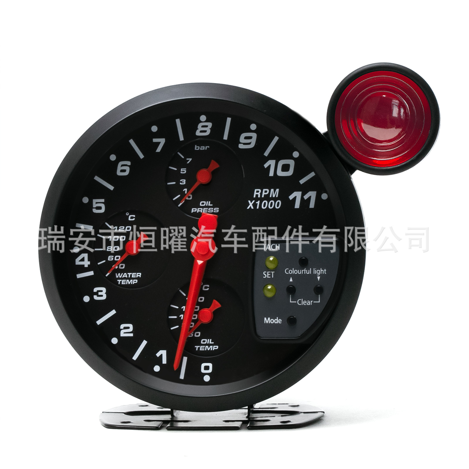 Universal – 5 Inch 4-in-1 automobile instrument - mirror-black