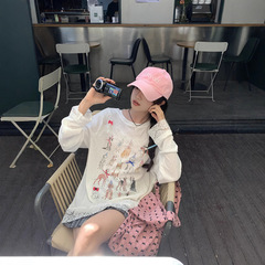 自宅工場現物レース子犬プリント長袖tシャツ女性2025春新型日焼け止め上着潮