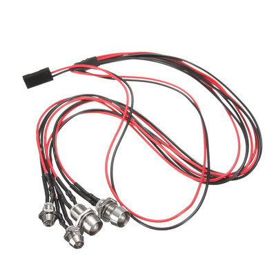 Simple 4 Lights, Two White and Two Red with Metal Lamp Cup, Model Car Lights, Four Lights rc Remote Control Car