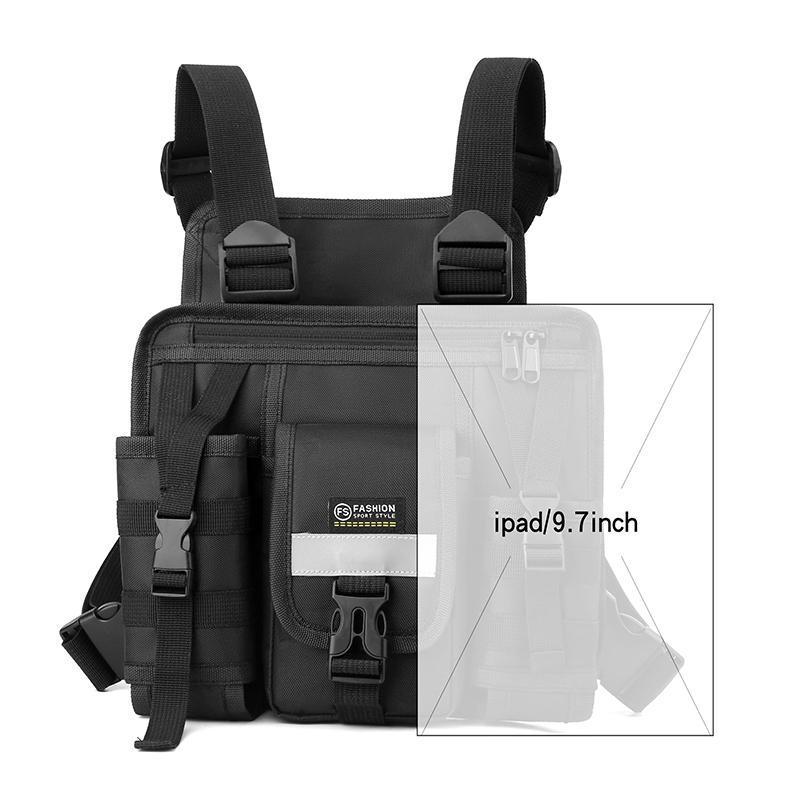 Táctica chaleco mochila deportiva impermeable bolsa de herramientas chaleco de verano bolsas de pecho de bolsillo para hombres al aire libre nylon