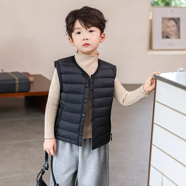 Youjia Autumn and Winter Children's Lightweight down Vest for Boys and Girls, Baby 90% White Duck down Inner Vest for Outerwear