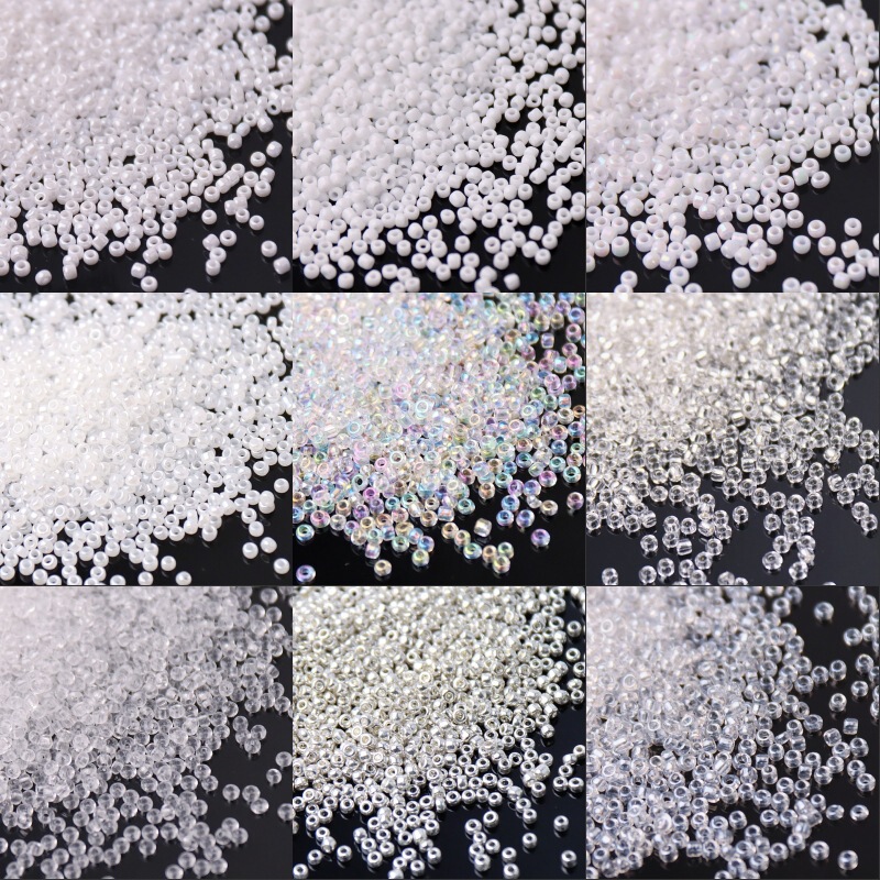 15/0 12/0 8/0 6/0 White Glass Rice Beads DIY Handmade Beaded Jewelry Bun Tassel Beads