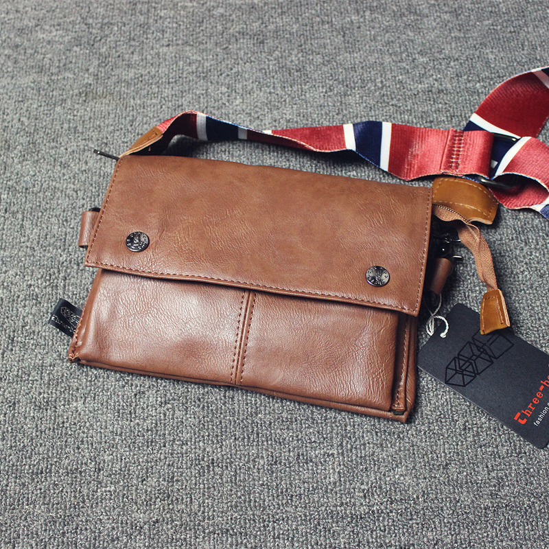 threebox men's bag men's small satchel wide shoulder strap small backpack chest bag New ribbon fashion shoulder bag 3601