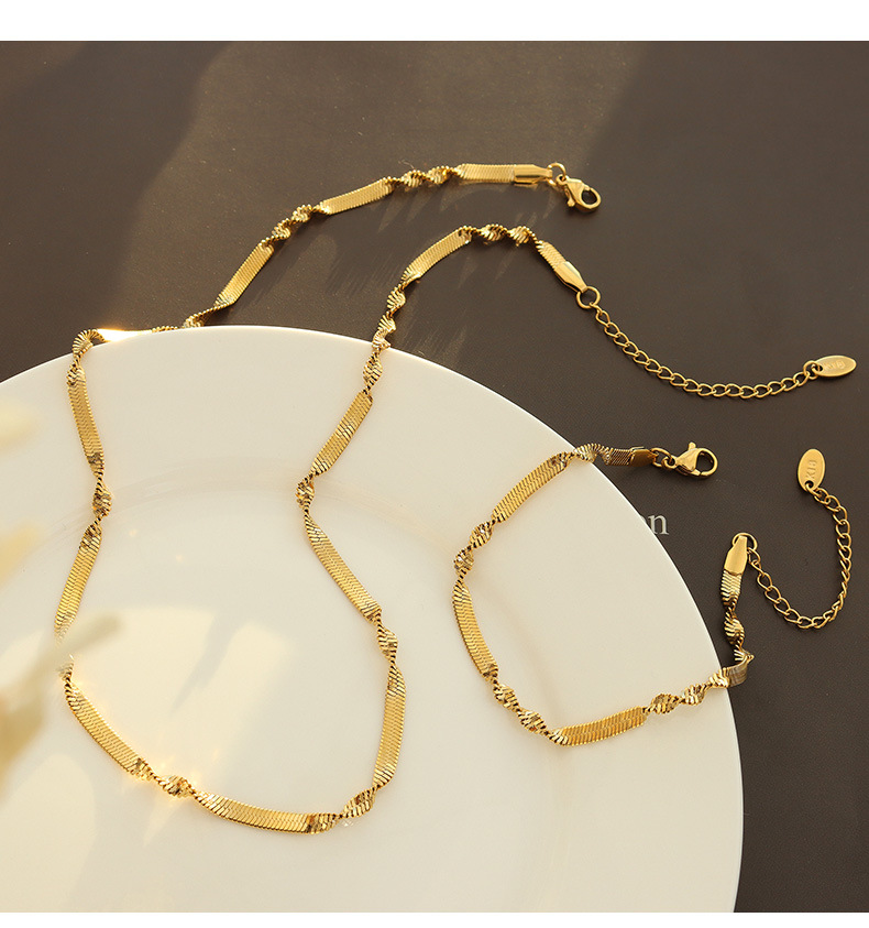 Simple Style Geometric Titanium Steel Plating Bracelets Necklace