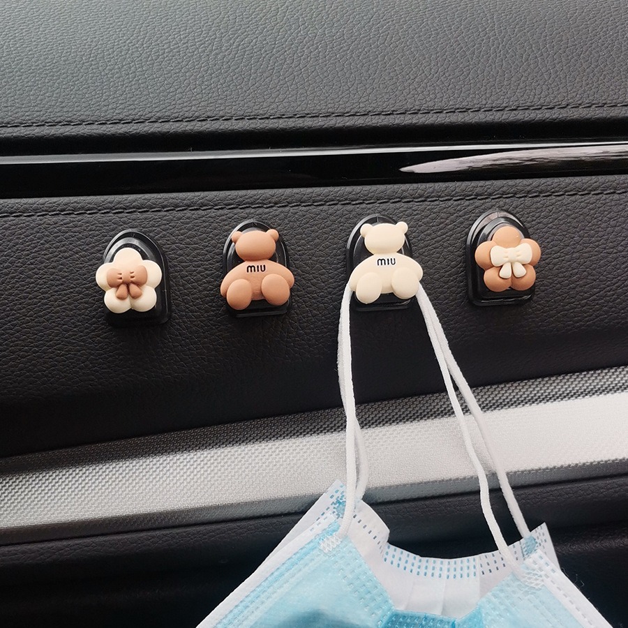 Accesorios para automóviles, ganchos, adhesivos, delanteros, pequeños ganchos, accesorios de decoración lindos, plástico femenino