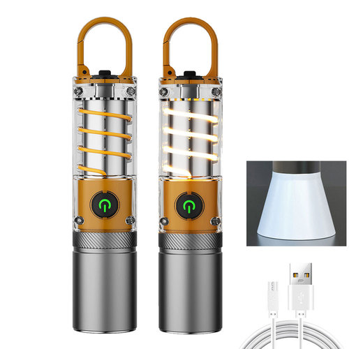 Cross-border new strong light flashlight outdoor P50 white laser flashlight multi-function filament atmosphere camping light