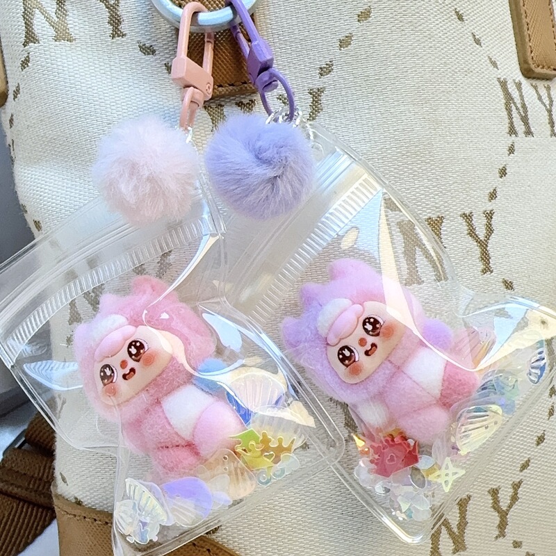 可爱多巴胺拼色植绒娃公仔DIY饰品配件萌粒摆件潮玩挂件直播盲袋|undefined