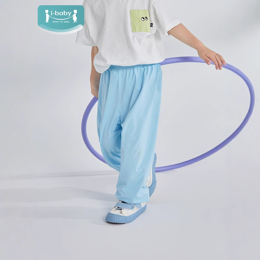 ibaby夏款儿童防晒凉凉裤女孩男童亲子款凉感长裤防紫外线裤子