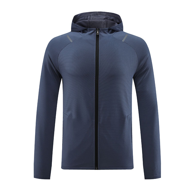 Chaqueta deportiva al aire libre de los hombres de primavera y otoño montañismo a prueba de viento con capucha fitness correr ropa cremallera cardigan de secado rápido de manga larga superior