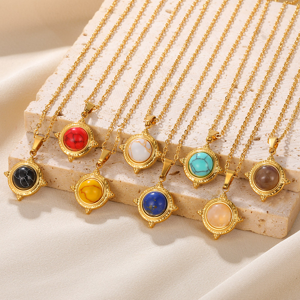 20g Weight 0.03µm-0.05µm Gold Plating Thickness PVD Coated Gold Plating Process Lobster Trigger Clasp Closure Clasp Closure Type 18K Real Gold Plated Plating Material 304 Stainless Steel Pendant Material Natural Stone, December Birthstone Turquoise Inlay Material Pendant Necklace Classification 304 Stainless Steel Chain Material 1 Piece Quantity Holiday, Daily Occasion 304 Stainless Steel Material Geometric Pattern Women's Gender Retro, Classic Style Style Waterproof Non Tarnish, Plating, Inlay Craft PVD Coated Real Gold Plated Geometric Titanium Steel Retro Classic Style Waterproof Non Tarnish Titanium Steel Lobster Trigger Clasp Closure Pendant Necklace 1