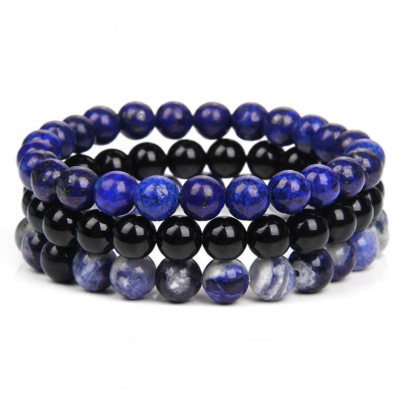 Nuevo 8mm Ojo de Tigre piedra pulsera turquesa hematita amatista traje pulsera para Mujeres Hombres joyería