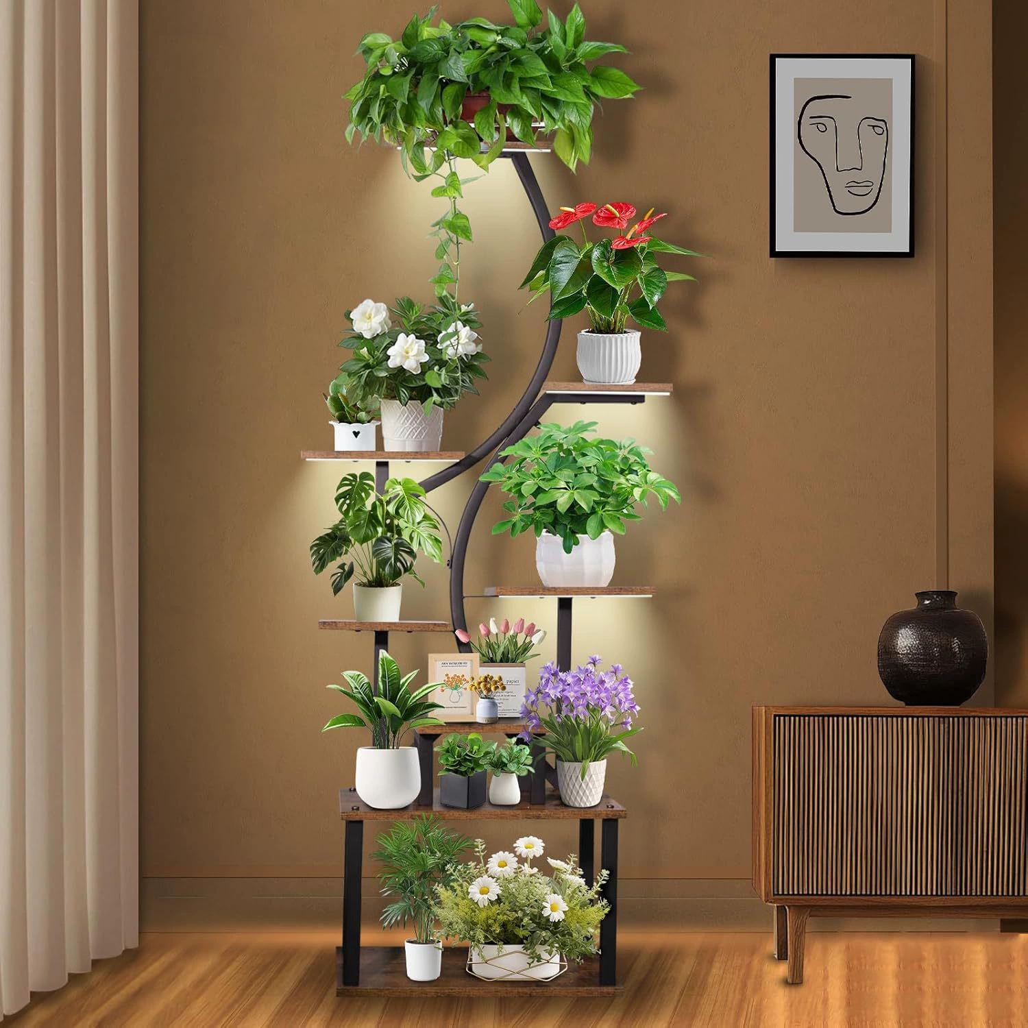 Трансграничные комнатные растительные кронштейны металлические гостиные домашние кованые цветочные стойки на полу многослойные плотные горшки