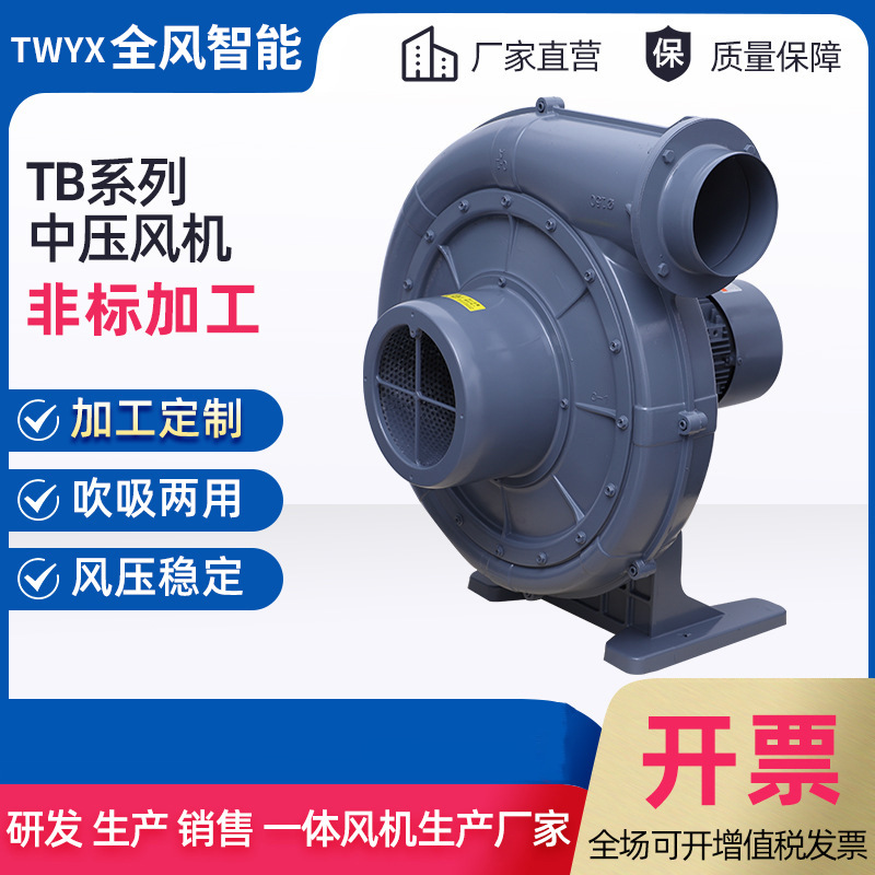 透浦式中压风机TB200-15TB150-7.5堆肥发酵送风鼓风机 铝壳鼓风机