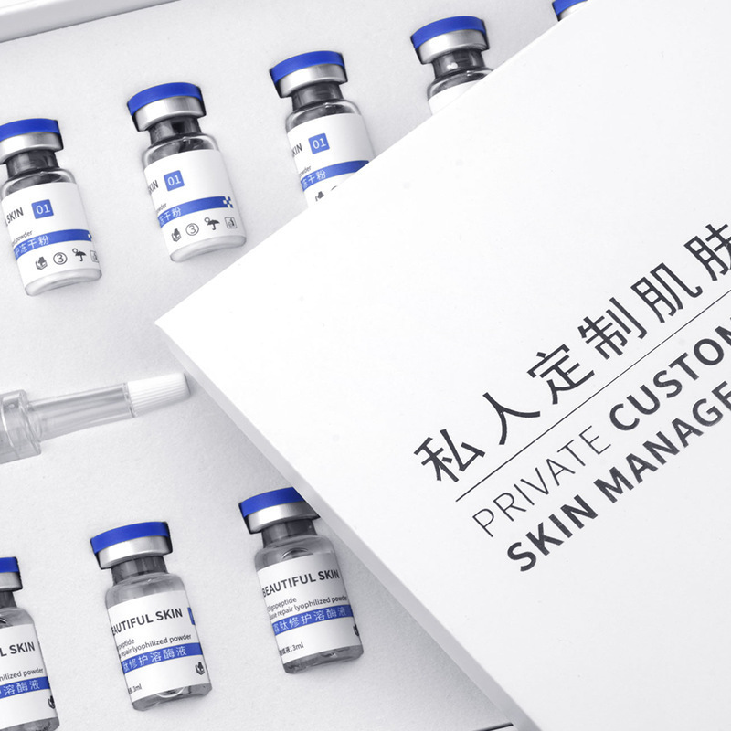 Freeze-Dried Collagen Peptide Type Iii Oligopeptide Blue Copper Peptide Freeze-Dried Powder Set to Lighten Acne Marks Beauty Salon Ice Crystal