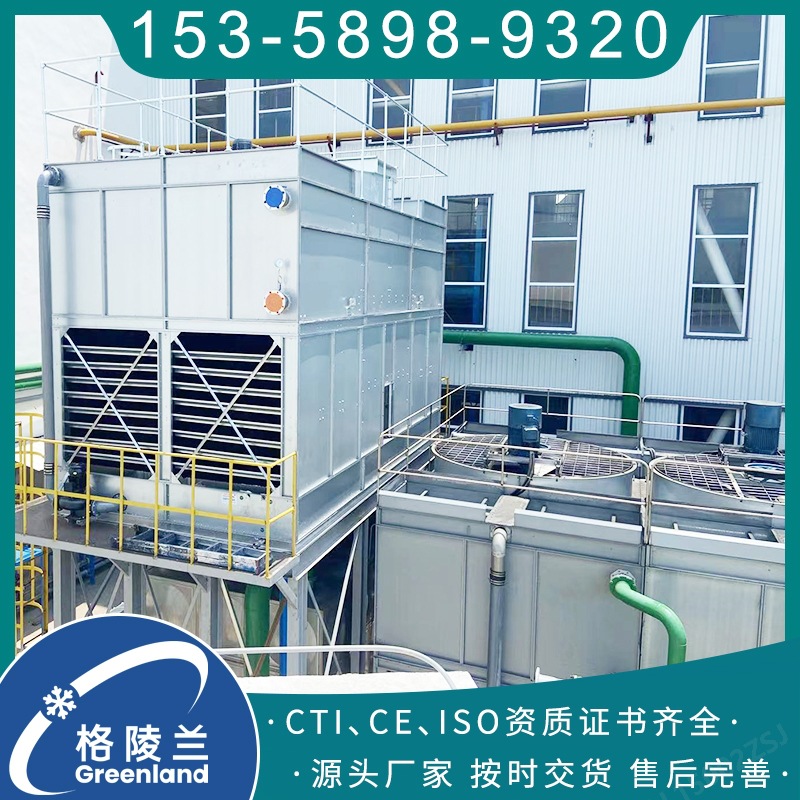 无锡闭式冷却塔厂家 150吨水塔钣金箱体 柴油机冷却水循环系统