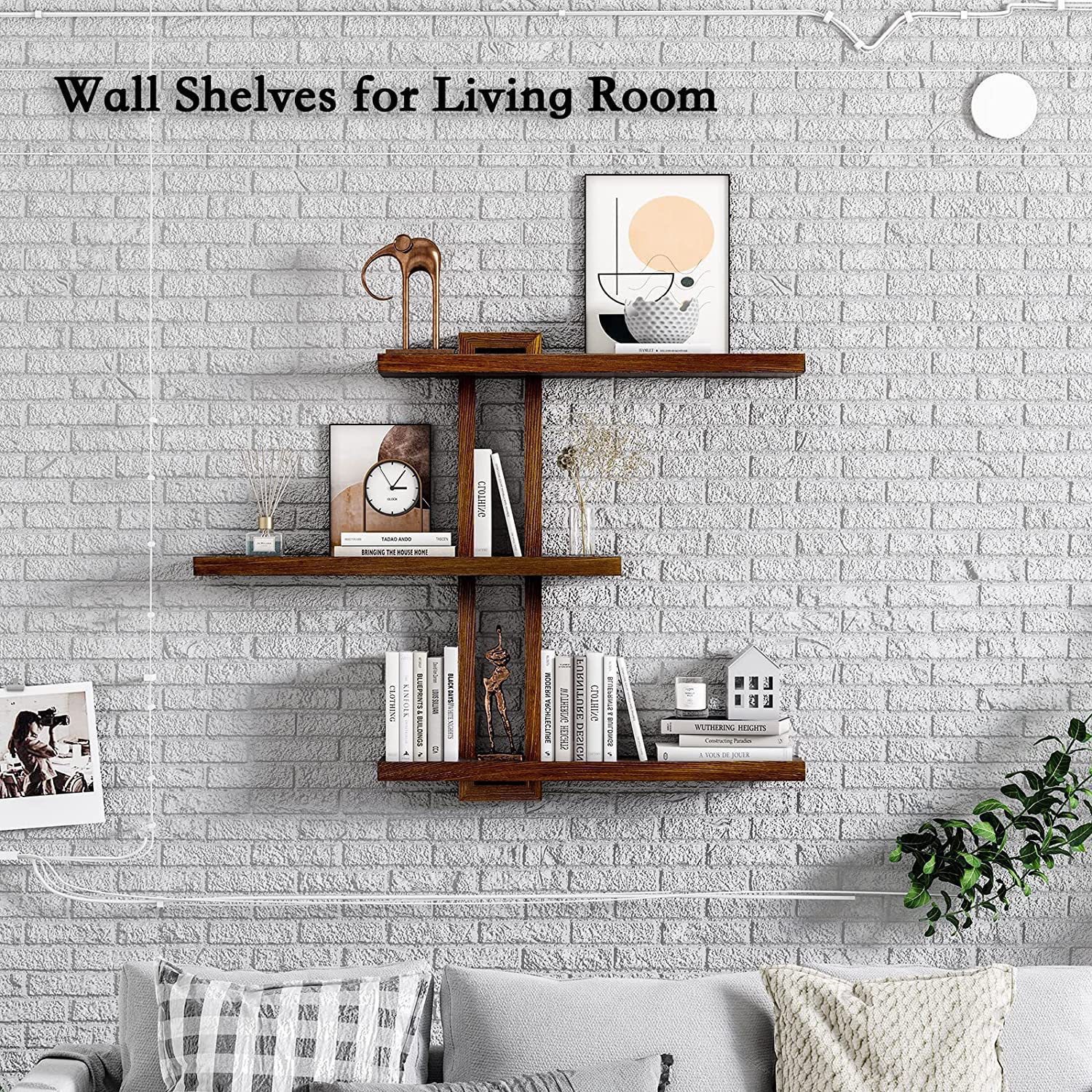 Wooden Multi-Layer Wall Storage Rack Living Room Wall Storage Rack Solid Wood Bathroom Toiletries Organizer Rack Customized