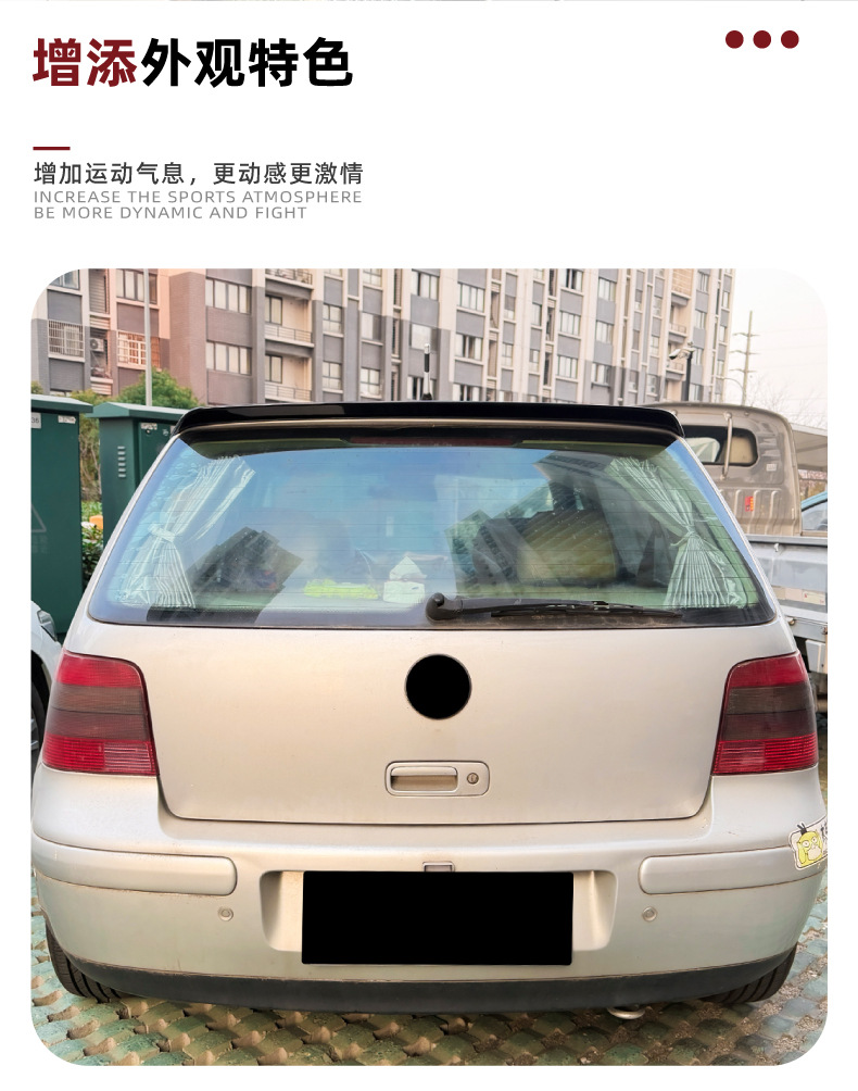 Suitable for Volkswagen Golf 4, Golf Mk4 Standard Version, Top Wing, Rear Wing, Spoiler, Exterior Decoration, Cross-Border Modification