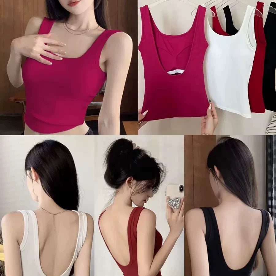 Новая летняя верхняя одежда Pure Desire Spicy Girl с подушечками на груди, большой U-образной красивой спинкой, тонким топом с открытой спиной.