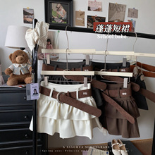 咖色毛呢半身裙女2025秋冬新款高腰设计感辣妹芭蕾风蓬蓬蛋糕短裙