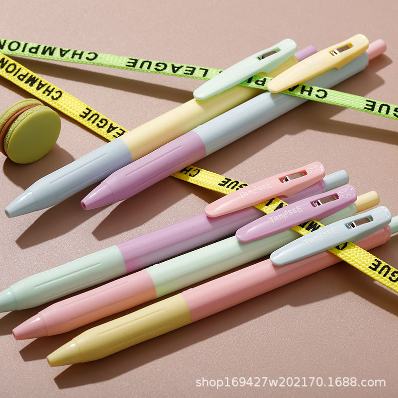 (2개) 일본 TANOSEE×ZEBRA CANDY LIMITED 펜 JJ15 마카롱 젤펜 학생 0.5 시험 프레스 펜