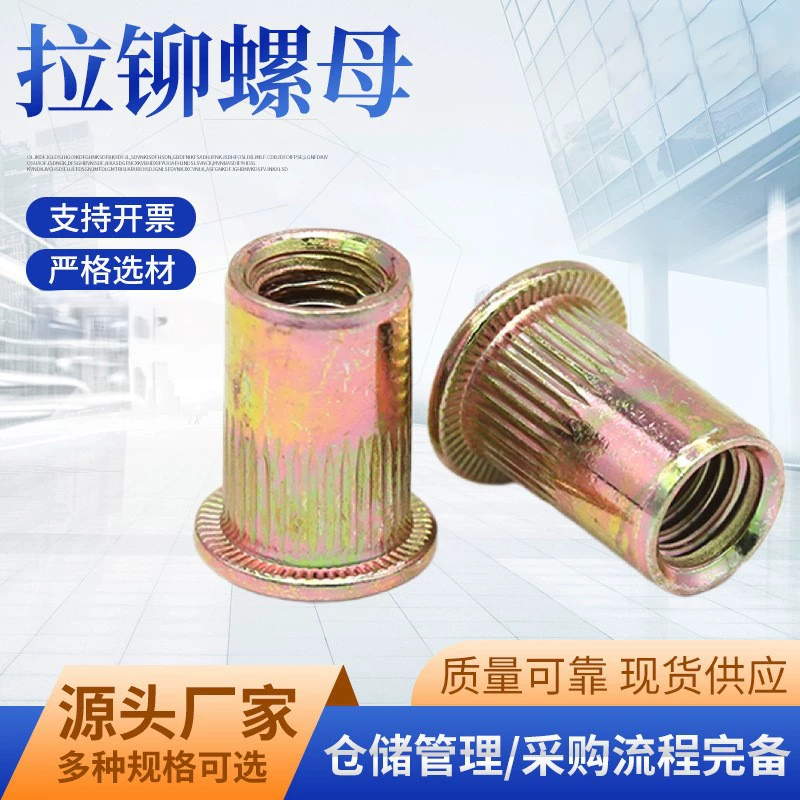 Тяните заклепки гайки накатки заклепки гайки высокой прочности плоская головка вертикальная полоска шапка из нержавеющей стали цилиндр оцинкованная фиксированная специальная