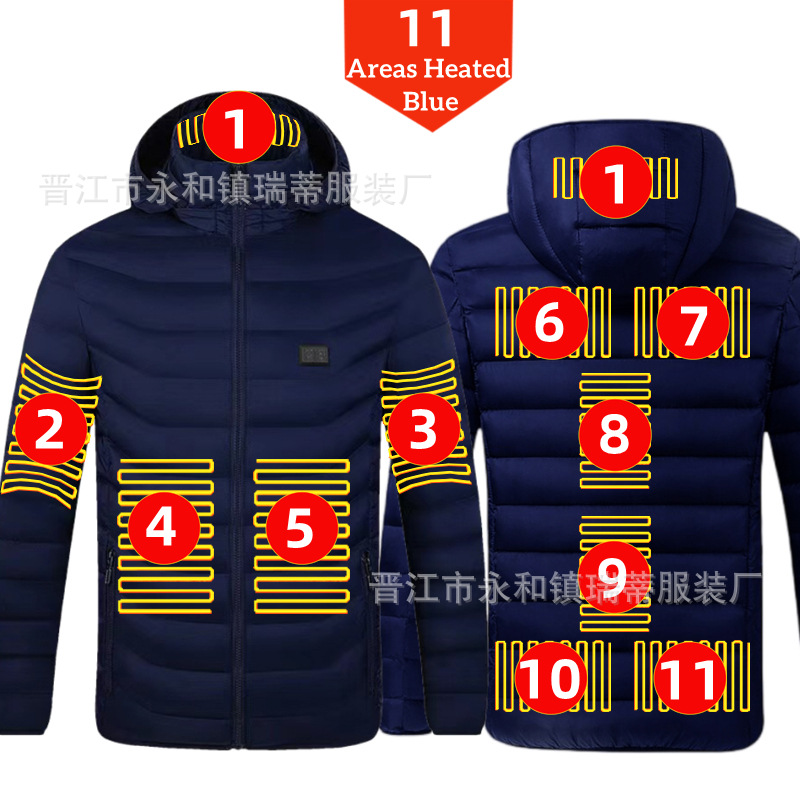 Chaqueta Térmica Acolchada de 4 Controles de Poliéster para Mantenerse Caliente en Invierno