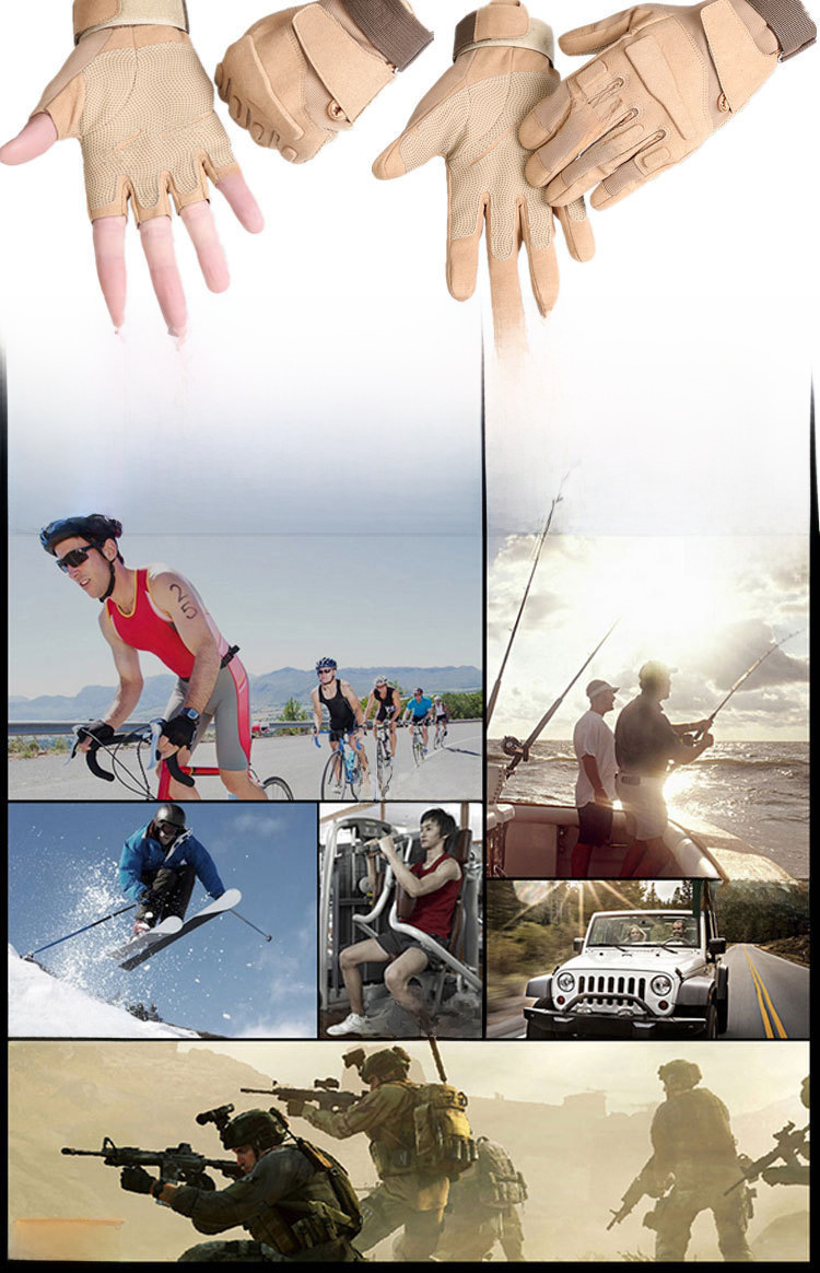 Tactical gloves Tactical half-finger full finger plus fleece gloves sports outdoor men's and women's cycling fitness gloves_maomaolike.com