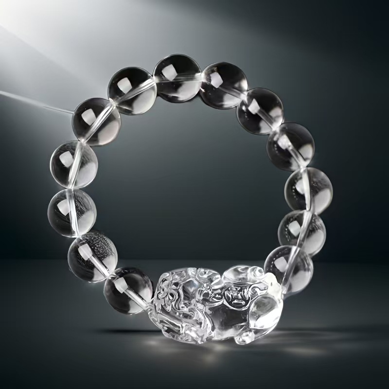 8mm-모조 화이트 크리스탈 Pixiu 팔찌