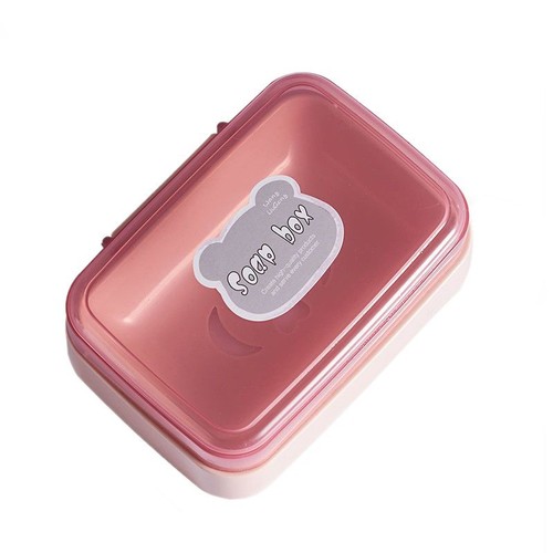 Creative flip-top soap box, simple transparent plastic drain box, household dormitory soap box, bathroom balcony soap box